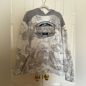 RedHead Gray and White Hoodie